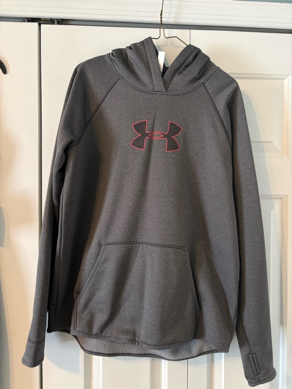 Under Armour Charcoal Hoodie with Pink Logo